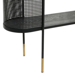 Kirkland's Home Black Modern Oval Perforated Console Table- Console Tables