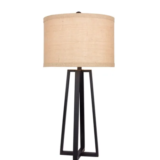 Kirkland's Home Black Molded Metal Table Lamp- Table Lamps