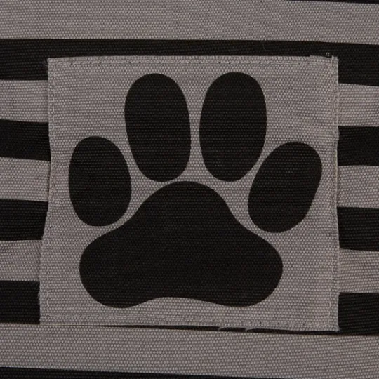 Kirkland's Home Black Paw Patch Stripe Rectangle Pet Basket- Baskets & Boxes