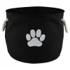 Kirkland's Home Black Paw Print Round Pet Basket- Baskets & Boxes