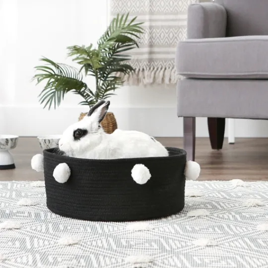 Kirkland's Home Black Pet Bin Pom Pom Storage Basket- Baskets & Boxes