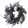 Kirkland's Home Black Purple Leaves Skull Hands Halloween Wreath- Wreaths