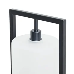 Kirkland's Home Black Rectangle Hanging Shade Table Lamp- Table Lamps