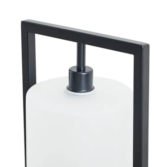Kirkland's Home Black Rectangle Hanging Shade Table Lamp- Table Lamps