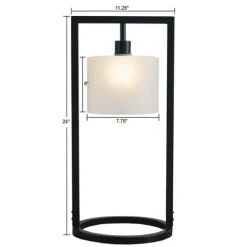 Kirkland's Home Black Rectangle Hanging Shade Table Lamp- Table Lamps