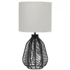 Kirkland's Home Black Rope Woven Table Lamp- Table Lamps