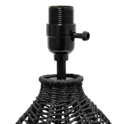 Kirkland's Home Black Rope Woven Table Lamp- Table Lamps