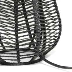 Kirkland's Home Black Rope Woven Table Lamp- Table Lamps