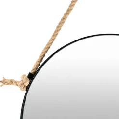 Kirkland's Home Black Round Framed Mirror With Rope, 24 In.- Framed Mirrors