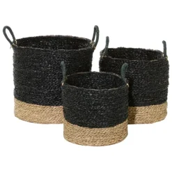 Kirkland's Home Black Sea Grass Baskets, Set Of 3- Baskets & Boxes