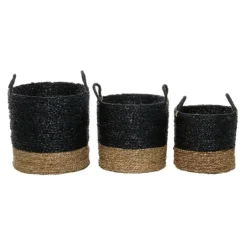 Kirkland's Home Black Sea Grass Baskets, Set Of 3- Baskets & Boxes