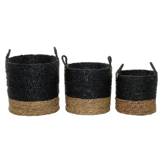 Kirkland's Home Black Sea Grass Baskets, Set Of 3- Baskets & Boxes