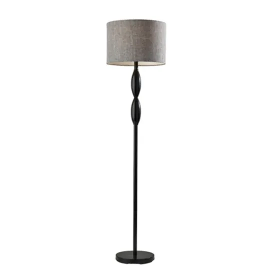 Kirkland's Home Black Slim Hourglass Floor Lamp- Floor Lamps