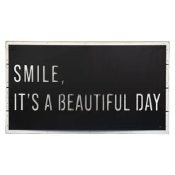 Kirkland's Home Black Smile It'S A Beautiful Day Wall Plaque- Wall Quotes & Signs