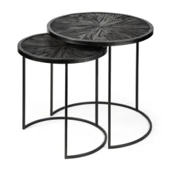 Kirkland's Home Black Starburst Nesting Accent Tables, Set Of 2- Accent & End Tables