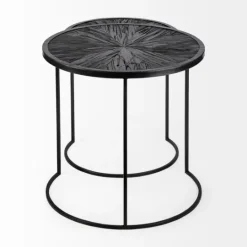 Kirkland's Home Black Starburst Nesting Accent Tables, Set Of 2- Accent & End Tables