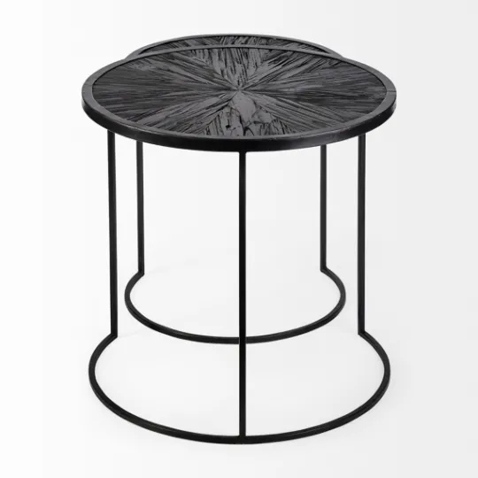 Kirkland's Home Black Starburst Nesting Accent Tables, Set Of 2- Accent & End Tables