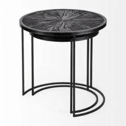 Kirkland's Home Black Starburst Nesting Accent Tables, Set Of 2- Accent & End Tables