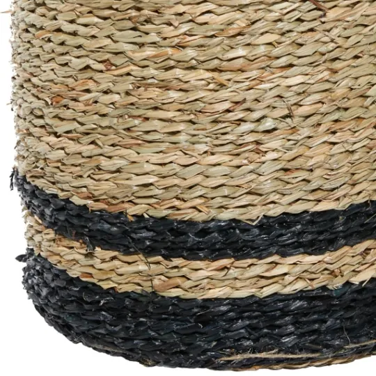 Kirkland's Home Black Stripe Sea Grass Baskets, Set Of 3- Baskets & Boxes