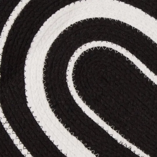 Kirkland's Home Black Striped Heart Pet Bowl Mat- Kitchen & Floor Mats