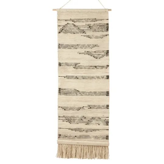 Kirkland's Home Black Textured Macrame Tasseled Wall Hanging- Wall Plaques
