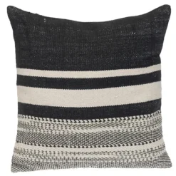 Kirkland's Home Black Transitional Stripe Pillow- Pillows