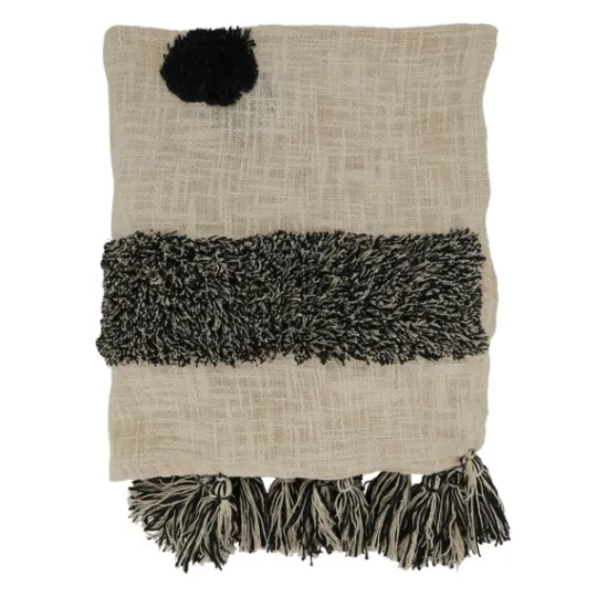 Kirkland's Home Black Tufted Dot Throw Blanket- Blankets & Throws