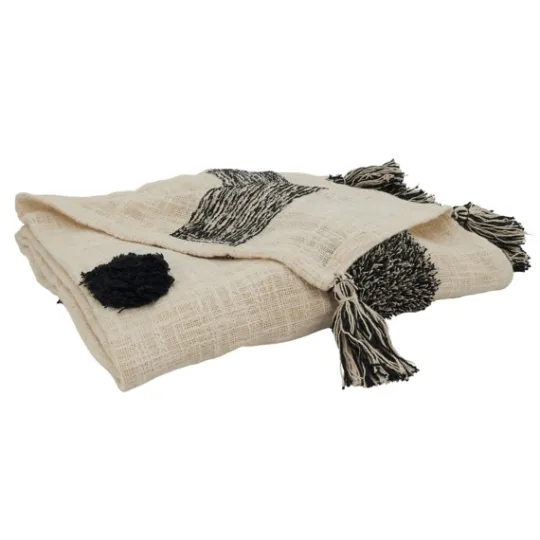 Kirkland's Home Black Tufted Dot Throw Blanket- Blankets & Throws
