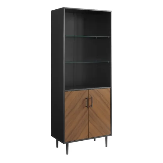 Kirkland's Home Black Two Tone Bookshelf With Hutch- Bookshelves