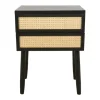 Kirkland's Home Black Two-Drawer Rattan Front Accent Table- Accent & End Tables