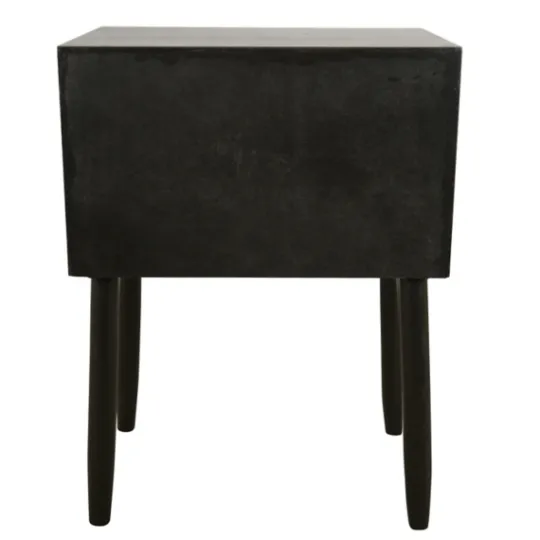 Kirkland's Home Black Two-Drawer Rattan Front Accent Table- Accent & End Tables