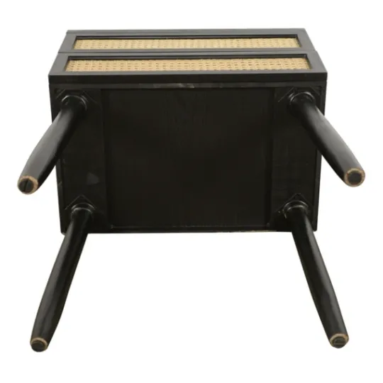 Kirkland's Home Black Two-Drawer Rattan Front Accent Table- Accent & End Tables