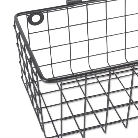 Kirkland's Home Black Wall Hanging Wire Baskets, Set Of 2- Wall Storage