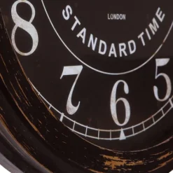 Kirkland's Home Black Weathered Iron Frame Round Wall Clock- Clocks