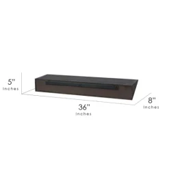 Kirkland's Home Black Wedge Wood Large Floating Shelf- Shelves