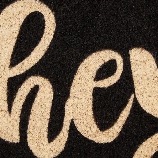 Kirkland's Home Black Whimsical Hey Doormat- Doormats