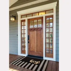 Kirkland's Home Black Whimsical Hey Doormat- Doormats