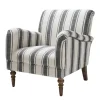 Kirkland's Home Black White Carved Slope Stripe Accent Chair- Accent Chairs