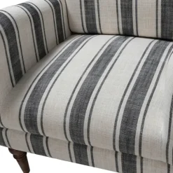 Kirkland's Home Black White Carved Slope Stripe Accent Chair- Accent Chairs