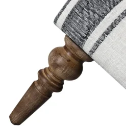 Kirkland's Home Black White Carved Slope Stripe Accent Chair- Accent Chairs