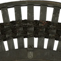 Kirkland's Home Black White Distressed Wood Rope Fiber Wall Mirror- Decorative Mirrors