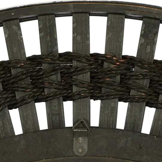 Kirkland's Home Black White Distressed Wood Rope Fiber Wall Mirror- Decorative Mirrors