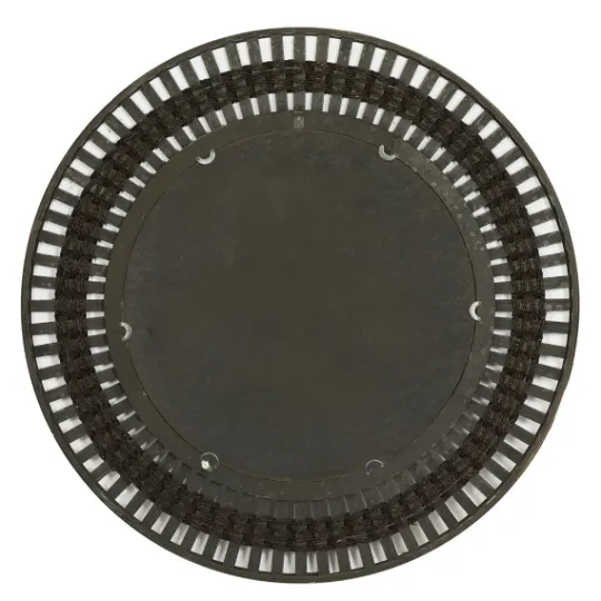 Kirkland's Home Black White Distressed Wood Rope Fiber Wall Mirror- Decorative Mirrors