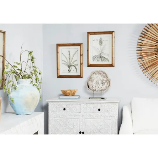 Kirkland's Home Black White Vintage Botanical Framed Art, Set Of 2- Framed Art