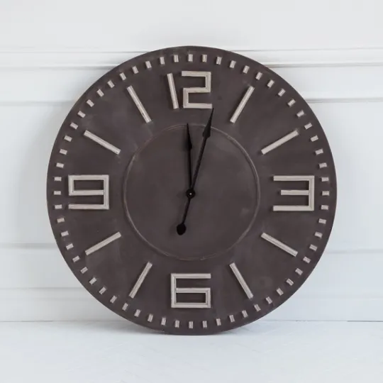 Kirkland's Home Black Wood Block Numbers Wall Clock- Clocks
