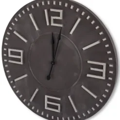 Kirkland's Home Black Wood Block Numbers Wall Clock- Clocks