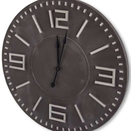Kirkland's Home Black Wood Block Numbers Wall Clock- Clocks
