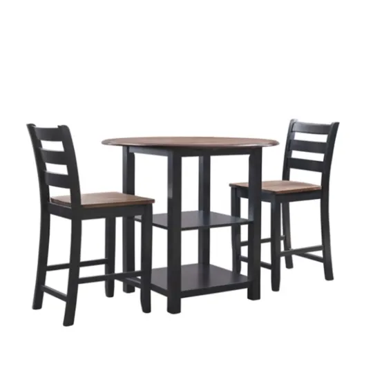 Kirkland's Home Black Wood Farmhouse 3-Pc. Stool And Table Set- Dining Tables