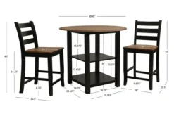 Kirkland's Home Black Wood Farmhouse 3-Pc. Stool And Table Set- Dining Tables