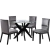 Kirkland's Home Black Wood Table And Gray Chair 5-Pc. Dining Set- Dining Tables